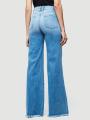 High Waisted Denim Flare Jeans Womens Fashion Bell Bottom Casual. 