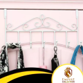 Over Door Hanger with 7 Hooks Metal Over the Door Towel Hook Organizer, Hanging Storage Rack for Hat, Coats, Purses, Scarves, Clothes, Jackets, Belt, Bedroom, Bathroom, Closet. 