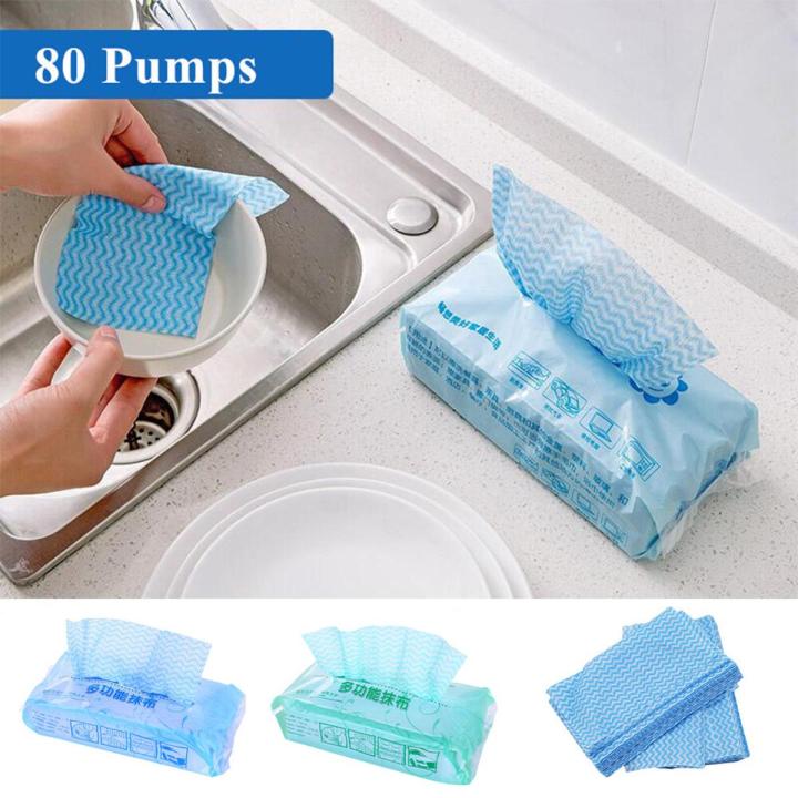 80pcs Multi-purpose Non-woven Cleaning Wipes Cloth Disposable Washing Dish Towel Oil Wiping Tuala Dapur