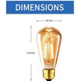 4W Filament Vintage LED Vintage Bulb | E27 Holder For Home Decor | Antique Style ST64 LED Filament Bulbs with 80+ CRI | Ceiling Hanging Lights | Chandelier | Pandent Light | Wall Lights | Edison Bulb. 