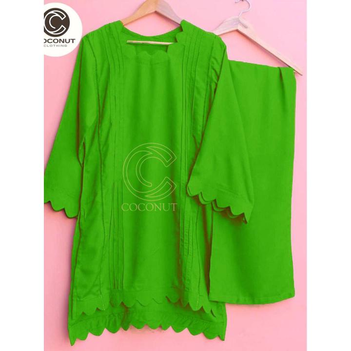 14th August Dress For Women - Casual CutWork Two Piece Suit For Women For Independence Day Dress