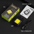COB Rechargeable Keychain Mini Small Flashlight 3 Light Modes Portable Pocket Light with Folding Bracket Bottle Opener and Magnet Base for Fishing, Walking and Camping. 