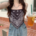 Women Knit Crop Cami Tops, Bohemian Sleeveless Spaghetti Strap Hanky Hem Camisole. 