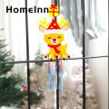 Pleasant Sound Wind Chime Festive Diy Christmas Wind Chime with Snowman Deer Santa Claus Ornaments Non-woven Bell for Holiday Decor. 
