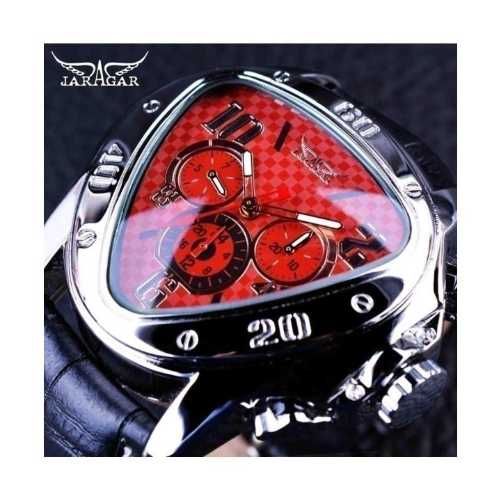 Jaragar Red Sport Design Geometric Triangle Wrist Watch