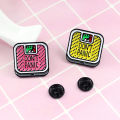 English Letter Don't Panic Weight Scale Badge Collar Brooch Pin Lapel Jewelry. 