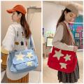 Trendy Star Pattern Crossbody Shoulder Bag Y2k College Vintage Messenger Bag  Large Capacity Women Shopping Commuter Bag. 