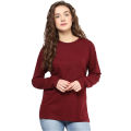 (Customized) Branded 100% Finest Cotton Maroon Full Sleeves Ladies Shirt, t shirts for women, shirts for women, beautiful shirts for girls, women t shirt, plain t shirt for women. 
