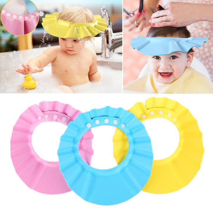 Adjustable Baby Bath Cap Hat Baby Shower Cap With Ear Protection Waterproof toddler Hat for Washing Hair For Baby Girl / Baby Boy