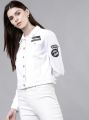 CLOTHING   HB Women White Solid Jacket. 