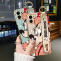 chenyyka For Infinix Hot 9 Case With Wristband New Design Phone Case For Girl Women Thin Pattern Shockproof Plating Silicone Casing Cartoon Mickey Full Cover SoftCase Protection Cases. 