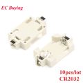 10pcs CR2032 SMD Cell Button Battery Holder Socket Case Box White Plastic Housing Battery Boxs. 