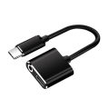 FGDSB 2 in 1 Charging 3.5mm Earphone Jack Audio Cable Type C To 3.5 mm Type-C Audio Splitter Earphone Adapter Adapter. 