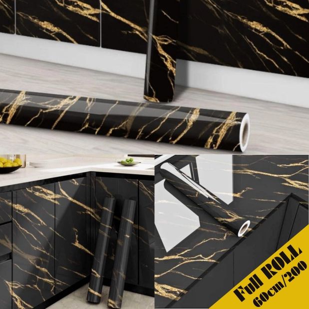 Marble Sheet - Marble Sheet Sticker - 60cm x 100cm/200Cm Marble Sheet Texture Design PVC Waterproof Self adhesive Wallpaper Sticker sheet Furniture New Skin Kitchen Cabinet Paper Stickers sheet Oilproof Table top Sticker sheet