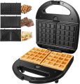 Automatic 3 in 1 multi- function electric grill waffle panini sandwich maker. 