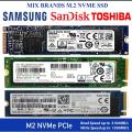 SSD M.2 NVMe 256GB PCIe SOLID STATE DRIVE GEN3X4 BRANDED SAMSUNG SANDISK TOSHIBA FOR LAPTOP AND PC. 