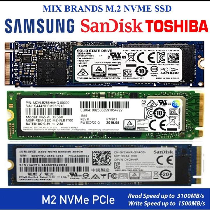 SSD M.2 NVMe 256GB PCIe SOLID STATE DRIVE GEN3X4 BRANDED SAMSUNG SANDISK TOSHIBA FOR LAPTOP AND PC