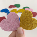 Colorful Self Adhesive Heart Shape Foam Glitter Stickers (Pack of 75) - Fomic Glitter Sheet Hearts Stickers | Glitter Hearts for Decoration. 