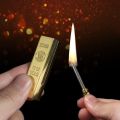 Can't Use up to Ten Thousand Times in a Lifetime New Match Lighter Cigarette Lighter Key Chain Gold Bar Personality Windproof Creative. 