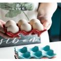 Six Grid Ceramic Egg Storage Tray Convenient Ceramic Creative Egg Grid Household Solid Color Rectangular Ceramic Egg Rack for Kitchen Organizer Home Décor Egg Storage Solution Daily Use Cooking. 