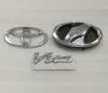 Toyota Vitz 2005-2010 Front Back Logo with Monograms Complete Set Logo Monograms Emblems. 