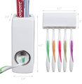 Toothpaste Dispenser with Toothbrush Holder | Automatic Toothpaste Dispenser and Toothbrush Holder | Hands Free Toothpaste Dispenser Automatic Toothpaste Squeezer with 5 Toothbrush Holds & Toothbrush Sanitizer and Toothpaste Dispenser. 