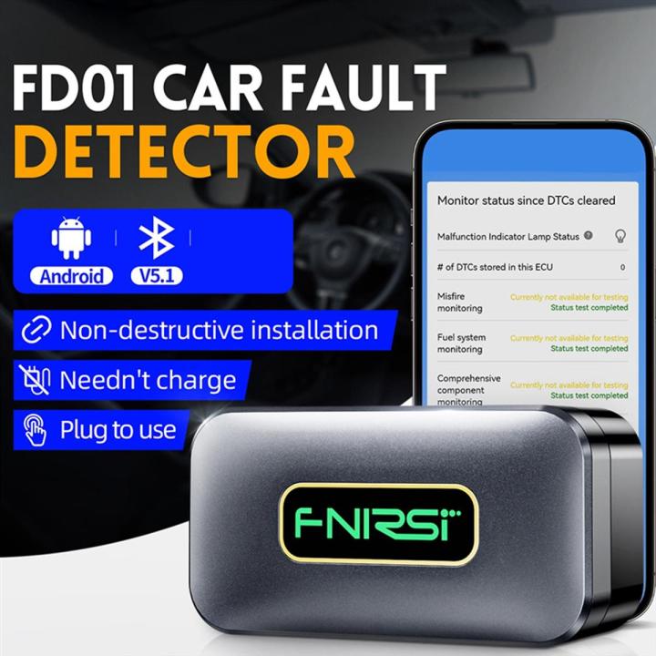XHHDQES FNIRSI FD10 OBD2 Car Scanner Code Reader Clear Error OBD Diagnostic Tool for IOS Android Bluetooth 5.1 Check Engine Light