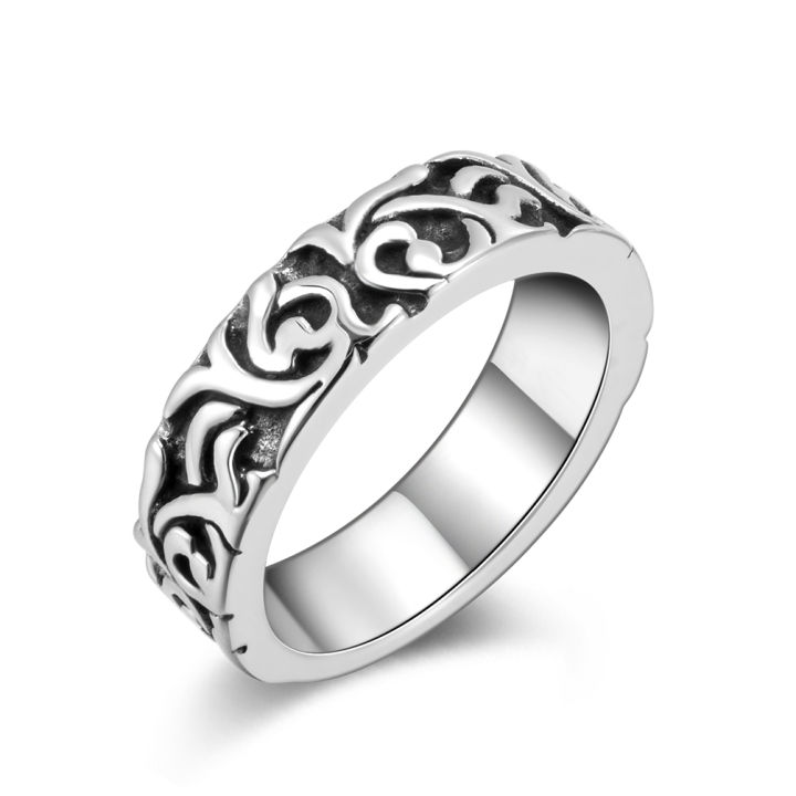 Stainless steel vintage gothic rings jewelry classic unique irregular silver rings for men Party