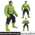 Hulk Avengers Marvel Superhero Action Figures Toys Movable Head Arms Legs and Knee With Led Light - Size 15cm / 6.0 inch. 