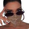 Women y Reticulated Rhinestone Face Mouth Cover Night Club Party Veil Yashmak