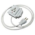 Universal 3 pin Socket Extension Board with Flexible Two Core Round Cable and Without Cable. 