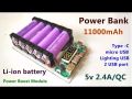 Fast Charging Dual USB 5V 2.4A Micro USB / Type-C 18650 Mobile Power Bank Module. 