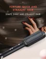 2-in-1 Hair Straightener Brush for Women | Ceramic Hot Comb with Fast Heating & Auto Shutoff | Anti-Scald Hair Styling Brush. 