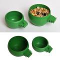 【Flash sale】 Bird Feeding Bowl Food Water Plastic Round Cup Holder Parrot Pigeon Cage Feeder. 