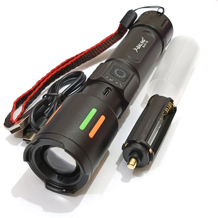 Rechargeable%20X-Balog%20BL-611%20TG%20Multi%20Functional%20Emergency%20Torch%20Imported%20Super%20Strong%20High%20Beam%20Telescopic%20zoom%20Torch%20Flashlight%20Laser%20LED%20Torch%20800%20meters%20to%201km%20Range%2026650%20Battery%20-%20Image%205