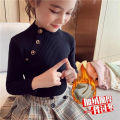 Girls sweater turtleneck pure color knitted sweater autumn children's clothing pure color pullover children's top 2t 3t 4t 8 12. 