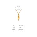 Yhpup Trendy Metal Rose Flower Pendant Necklace 316 Stainless Waterproof Jewelry Collar Necklace. 