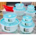 5 Piece Bowl Set Plastic Container Gift Box Glass Box Storage Bowl Set With Coloured Plastic Lid. 