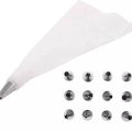 12 Small Nozzle Reusable Cake Decorator Bag. 