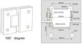 Glass Shower Door Hinge,Brushed Hinges for Glass Doors,Heavy Duty Stainless Steel 180 Degree Cabinet Hinges Glass to Glass. 
