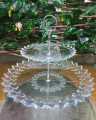 New Imperial Glass Crystal Pastry Stand With Metallic Rod 2 Tier Cake Stand Gift Item Glass Material Classy. 