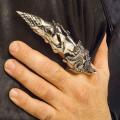 Mens Full Finger Titanium Punk Ring. 