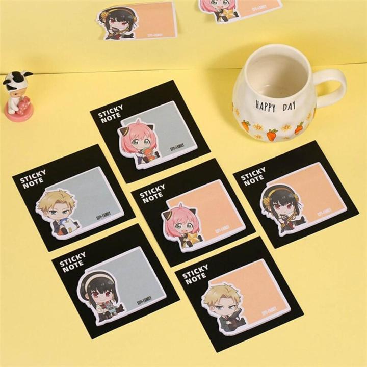 【HOT】 30 Sheets Anime SPY X FAMILY Sticky Note Leave Message Memo Pad Stickers Tearable Memo Pads Notes Index Flags Tab Stationery