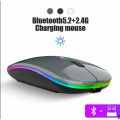 HP W10 Wireless RGB Bluetooth, Wireless, Rechargeable Slim Mouse - LED Backlit 2 In 1 Wireless Mouse RGB Rechargeable Mouse Wireless Computer Silent Ergonomic Gaming Mouse For Laptop Xbox Window /7/8/10, IOS, Android Mobile phone, PC, Tablet Dvr Xvr Nvr. 