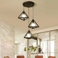 3 in 1 Triangle Shape Hanging Lamp, Ceiling Lights, Indoor Lights - Modern Pendant for Home & Office | LED/Filament Bulb Compatible (Bulb Not Included). 