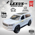 Prado Car Toy – Alloy Metal Body, Pull Back Action, Realistic Interior, Door Open Feature, SUV Model for Kids & Collectors – Durable & Stylish Die-Cast Model. 