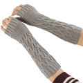 Arm Sleeves Cover Pure Color Twisted Texture Lady Mittens. 