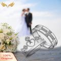 Silver Plated Prince Princess Imperial Crown Adjustable Couple Ring. 