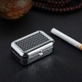 Portable Outdoor Travel Mini Ashtray Stainless Steel Sealed Pocket Storage Tray. 
