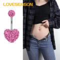 Navel Ring Sparkling Stainless Steel Belly Button Ring with Pink Cubic Zirconia Heart Butterfly Design Perfect Body Piercing Jewelry Gift for Southeast Asian Buyers Shining Cubic Zirconia Belly Button. 